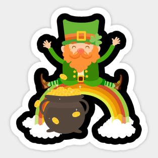 Coin and Rainbow ,st patricks day, Sticker